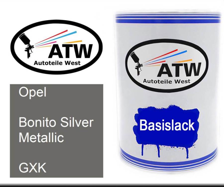 Opel, Bonito Silver Metallic, GXK: 500ml Lackdose, von ATW Autoteile West.